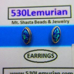 Australian Fire Opal Sterling Silver Gemstone Stud Earrings